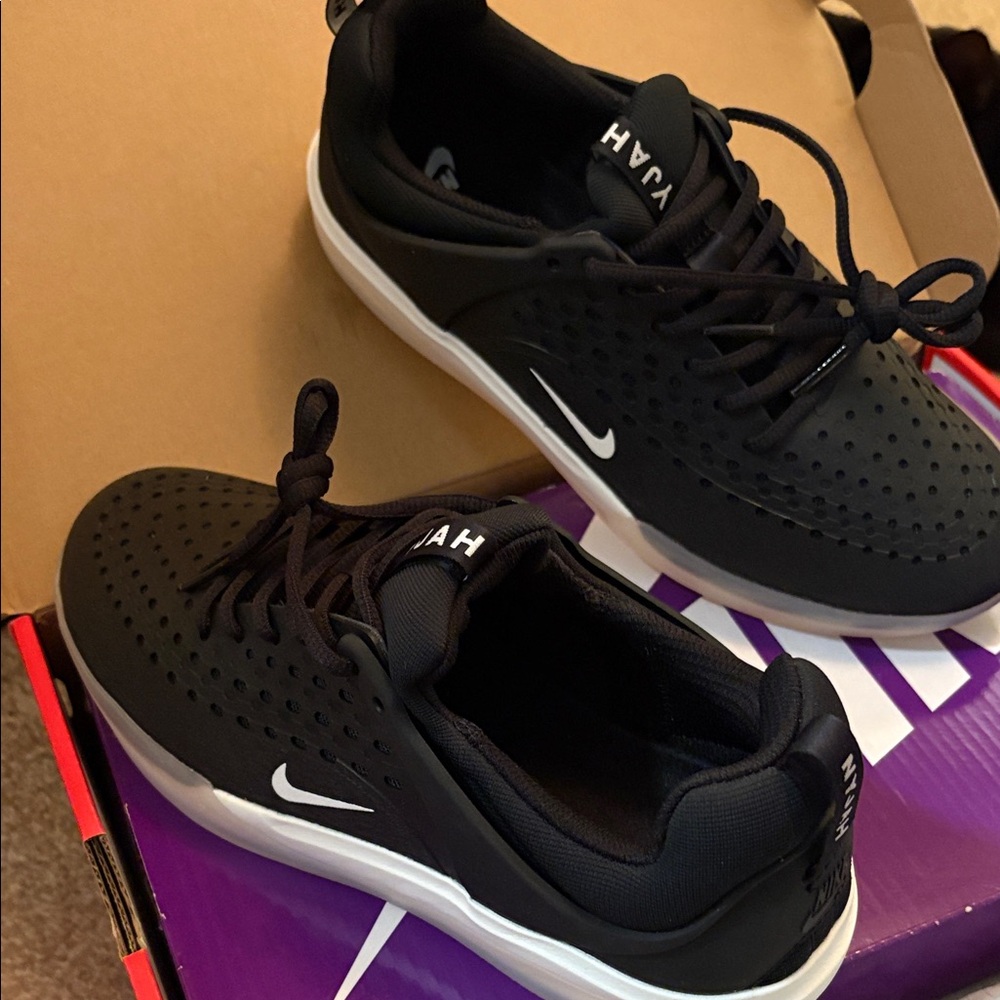 Nike Black and White Perforated Sneakers